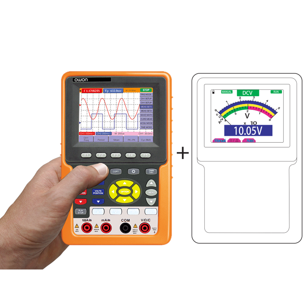 OSCILOSCOPIO PORTÁTIL 25MHZ 2 CANALES SIN AISLAMIENTO USB OWON VDS1022 –  Bracsan