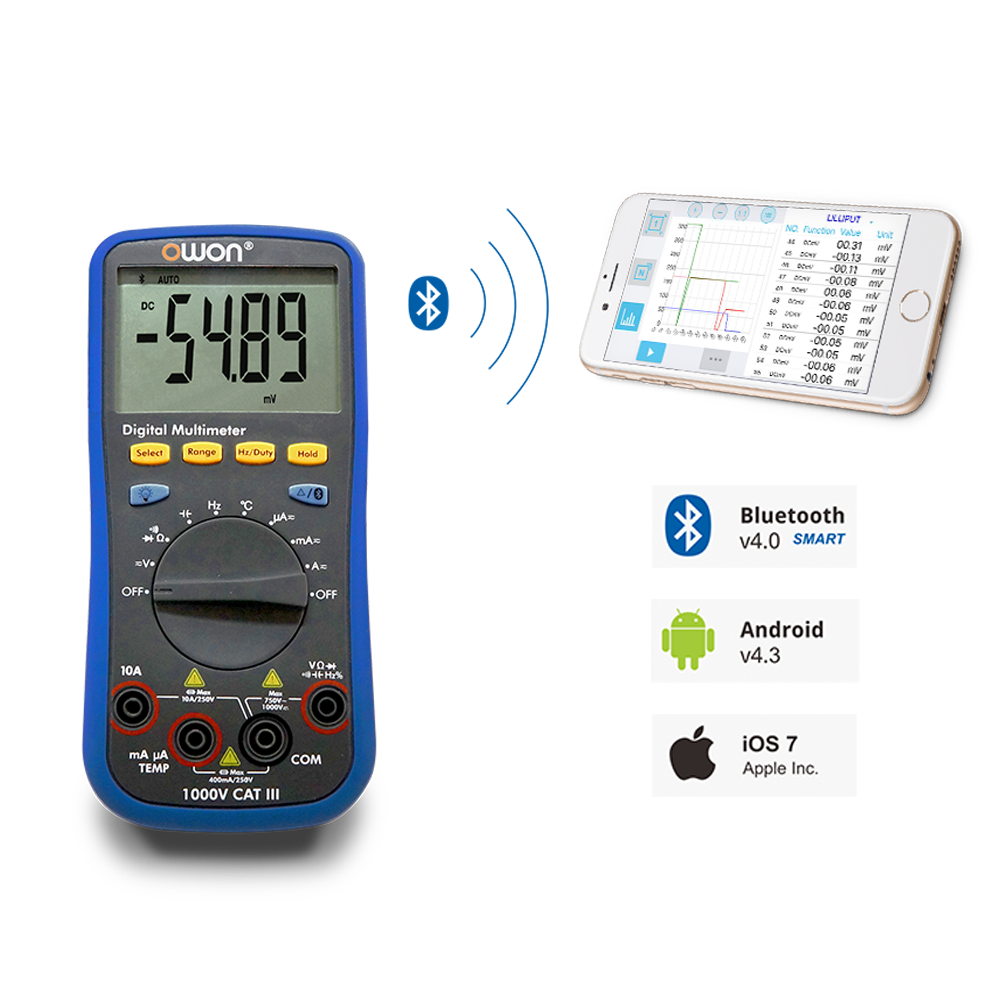 OWON 3 3/4 Digital Multimeter with Bluetooth