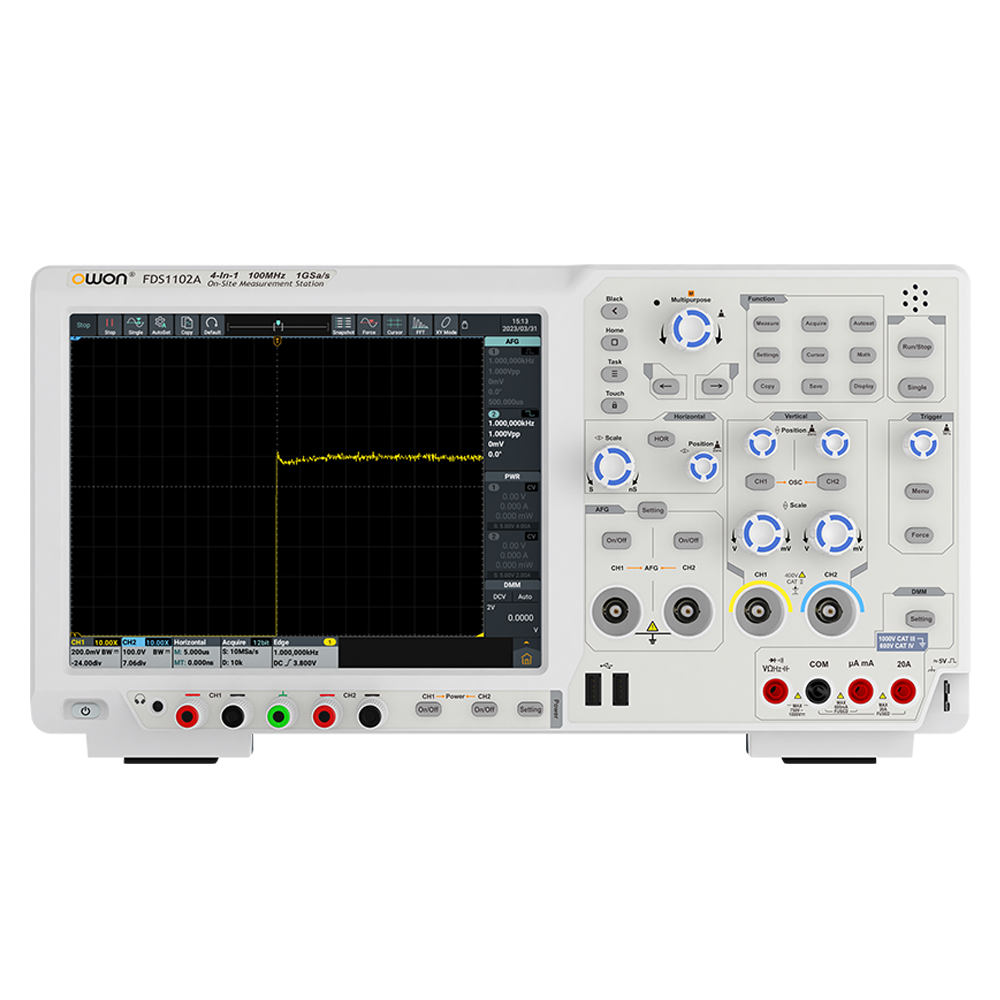 OSCILOSCOPIO PORTÁTIL 25MHZ 2 CANALES SIN AISLAMIENTO USB OWON VDS1022 –  Bracsan