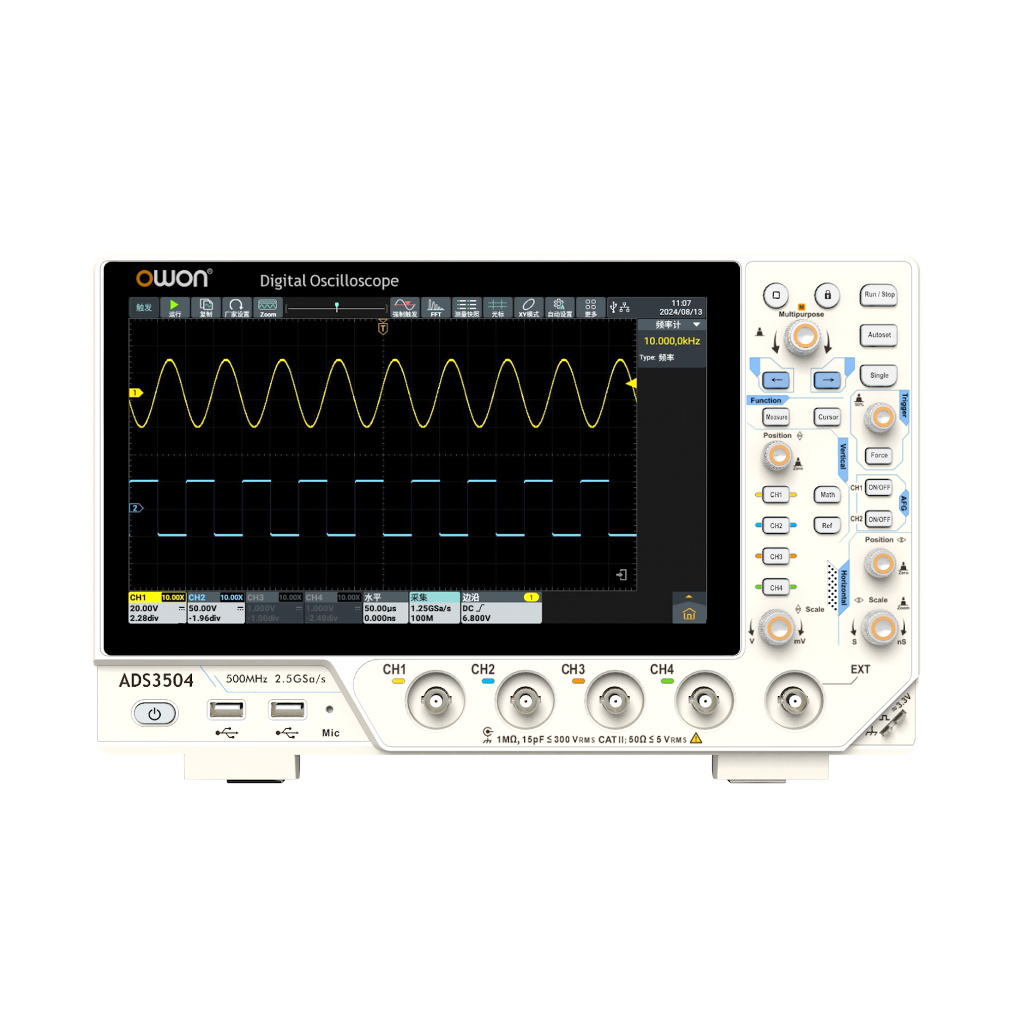 ADS3000 Series 4th-Generation Multifunction Digital Oscilloscope