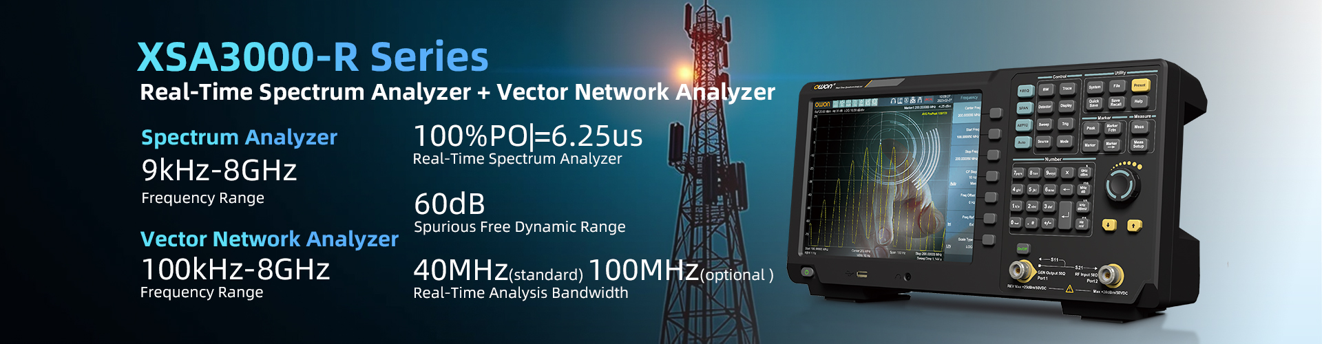 XSA3000-R Series Real Time Spectrum Analyzer