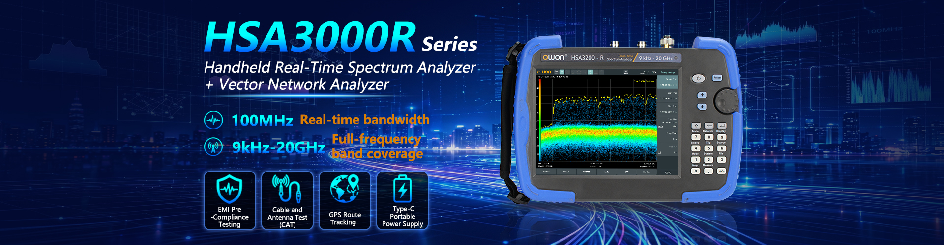 OWON HSA3000 Series 20GHz Handheld Spectrum Analyzer